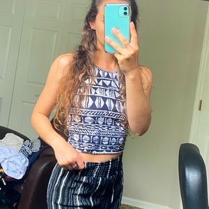 Tribal print crop top